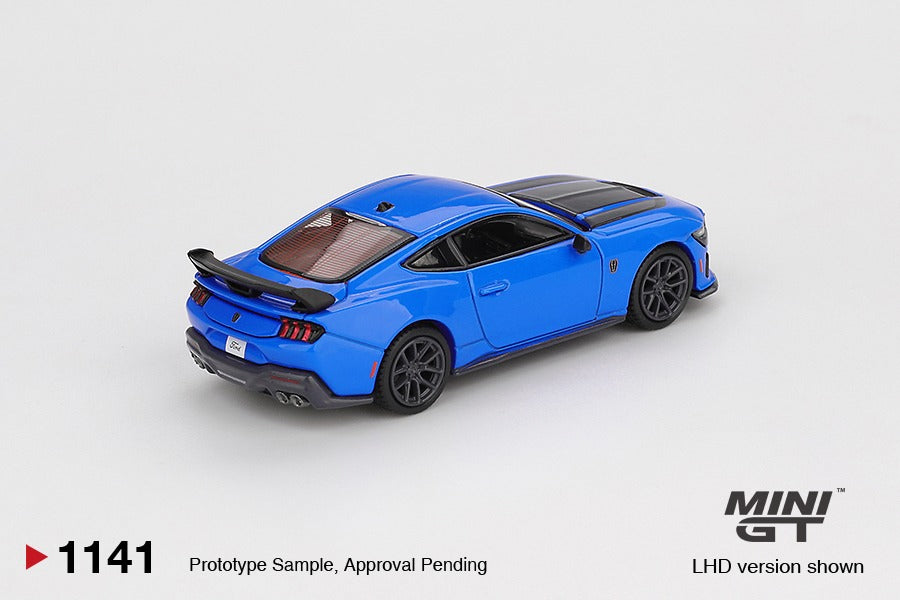 * PRE ORDER * MINI GT #1141 1/64 Ford Mustang Dark Horse 2024 Grabber Blue (RHD)