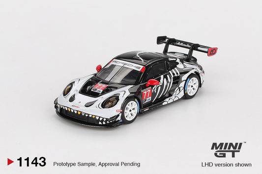 * PRE ORDER * MINI GT #1143 1/64 Porsche 911 GT3 R #77 AO Racing 2025 IMSA  Petit Le Mans