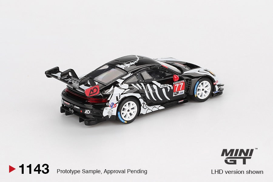 * PRE ORDER * MINI GT #1143 1/64 Porsche 911 GT3 R #77 AO Racing 2025 IMSA Petit Le Mans - BLISTER PACK