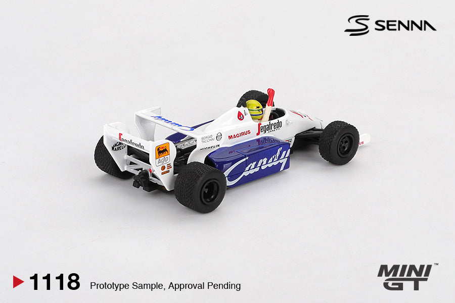 MINI GT #1118 1/64 Toleman TG184 #19 Ayrton Senna 1984 Monaco Grand Prix 2nd Place