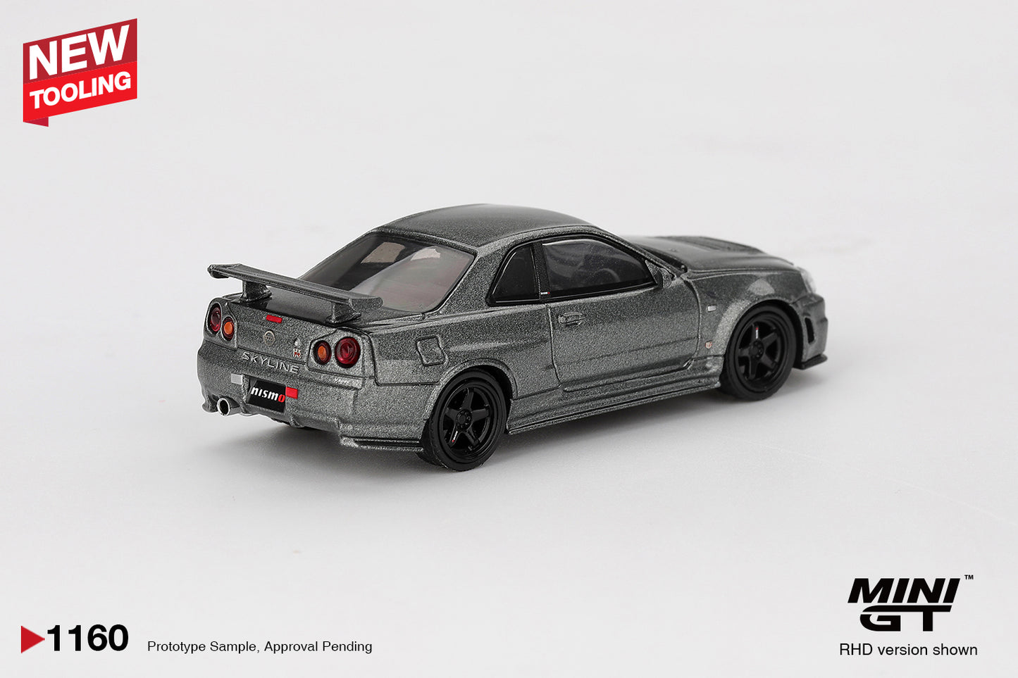 MINI GT #1160 1/64 Nissan Skyline GT-R Dark Metal Gray (NISMO BNR34 CRS Version) (RHD) * BLISTER PACK *