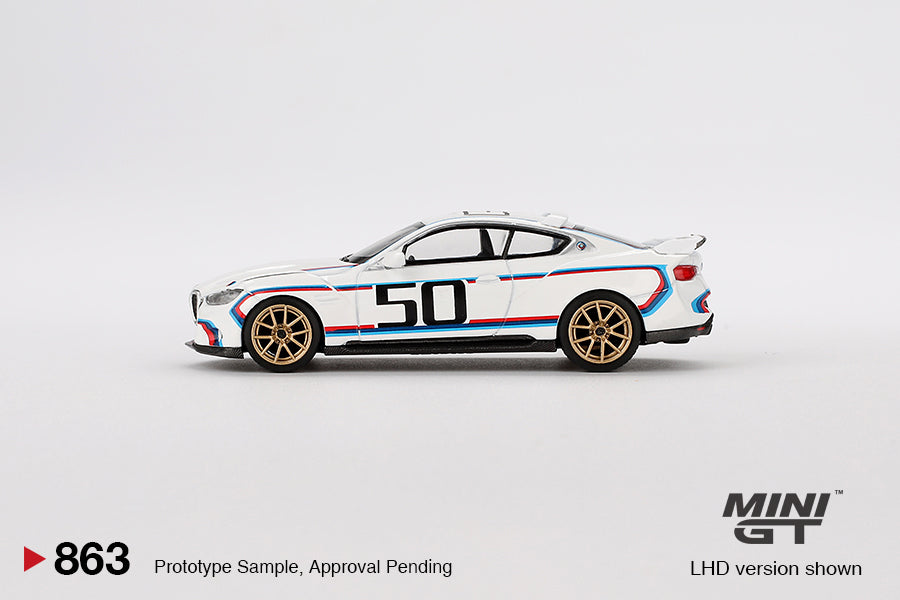 MINI GT #863 1/64 BMW 3.0 CSL White (RHD)