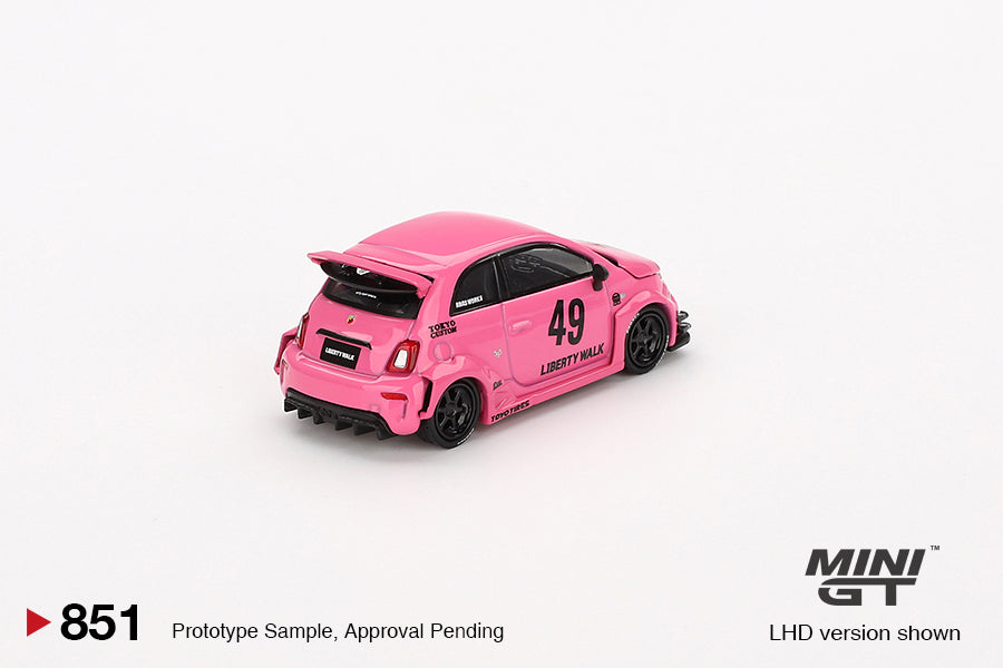 MINI GT #851 1/64 ABARTH 595 LB-WORKS x Abas Works Pink (RHD)