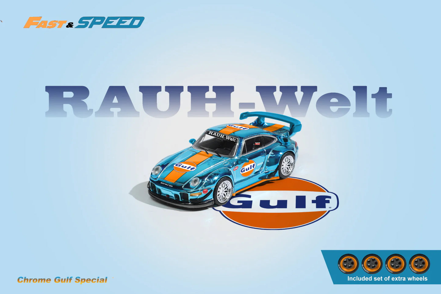 Fast Speed 1:64 Porsche RWB 993 GT - Chrome Gulf