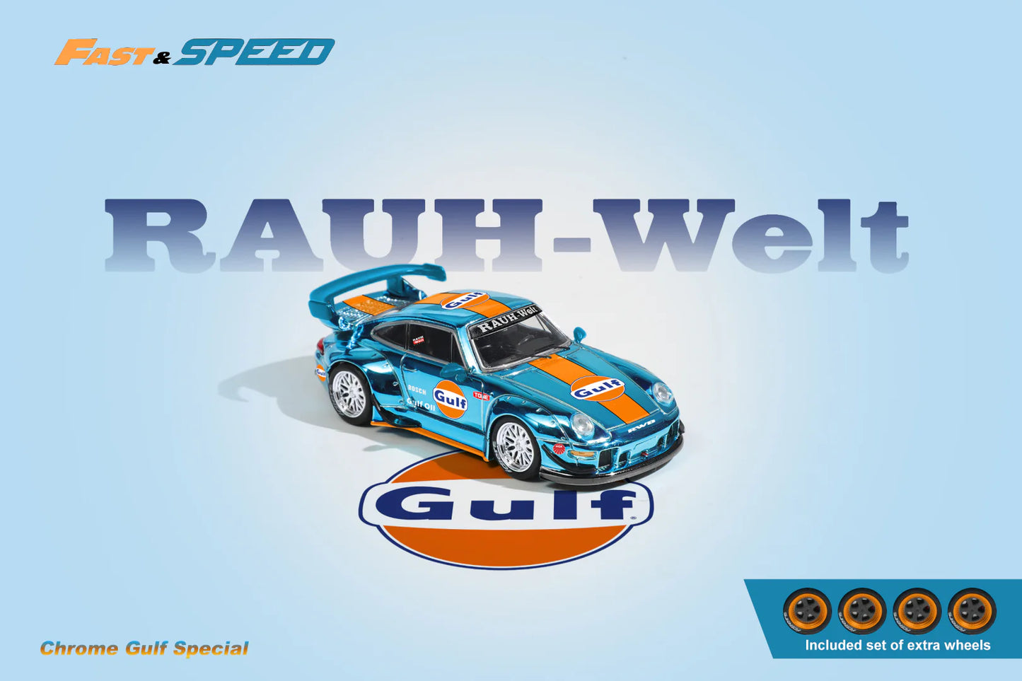 Fast Speed 1:64 Porsche RWB 993 GT - Chrome Gulf