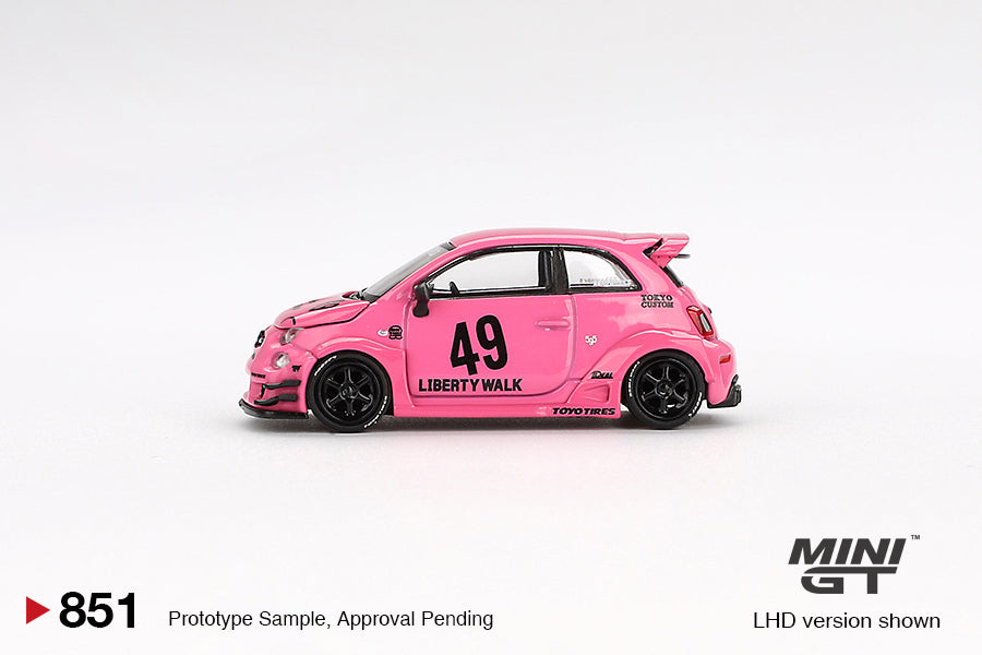 MINI GT #851 1/64 ABARTH 595 LB-WORKS x Abas Works Pink (RHD)