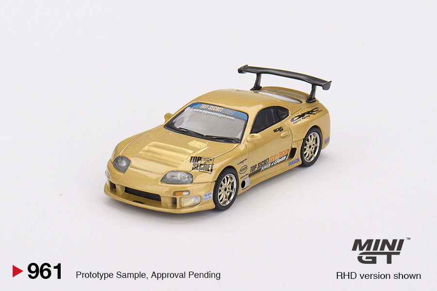 MINI GT #961 1/64 Toyota Supra (A80) Top Secret GT-300 Top Secret Gold (RHD)