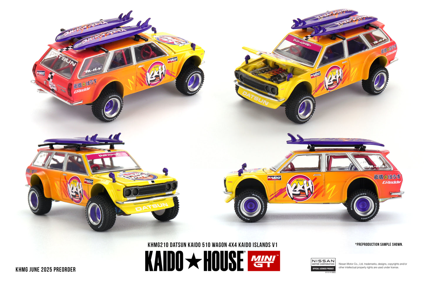 MINI GT X KAIDO HOUSE 1/64 Datsun KAIDO 510 Wagon 4x4 Kaido ISLANDS V1 KHMG210