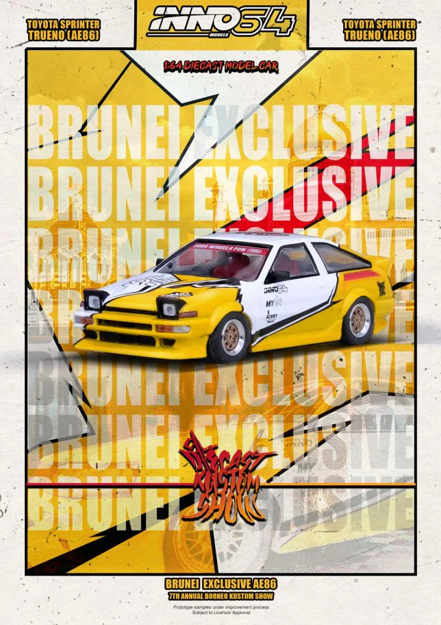 INNO 64 1/64 TOYOTA SPRINTER TRUENO AE86 Brunei Diecast Kustom Show 2024