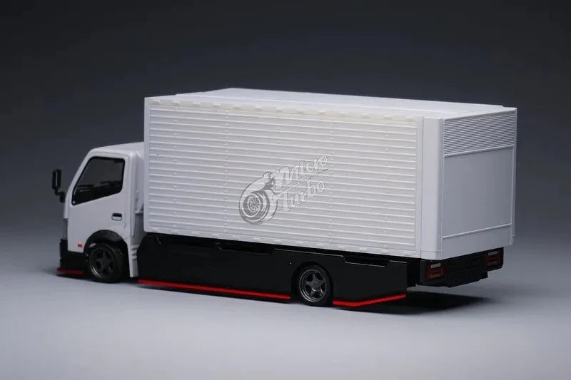 Micro Turbo 1/64 Diecast Model Custom Gull Wing Truck White Color With Extra Decals