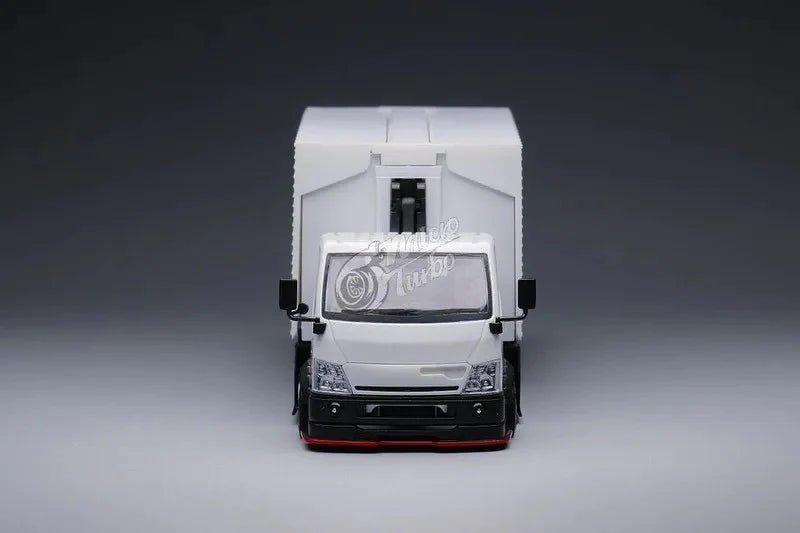 Micro Turbo 1/64 Diecast Model Custom Gull Wing Truck White Color With Extra Decals