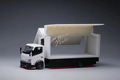 Micro Turbo 1/64 Diecast Model Custom Gull Wing Truck White Color With Extra Decals