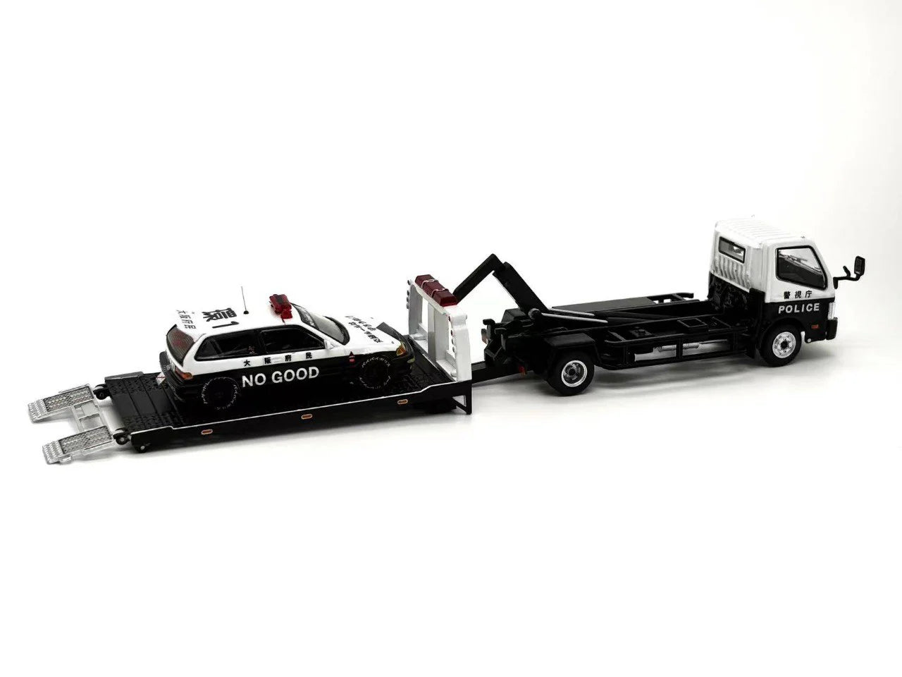 Unique Model 1/64 Hino 300 Dutro Flat Bed Truck (RHD) - Japan Police