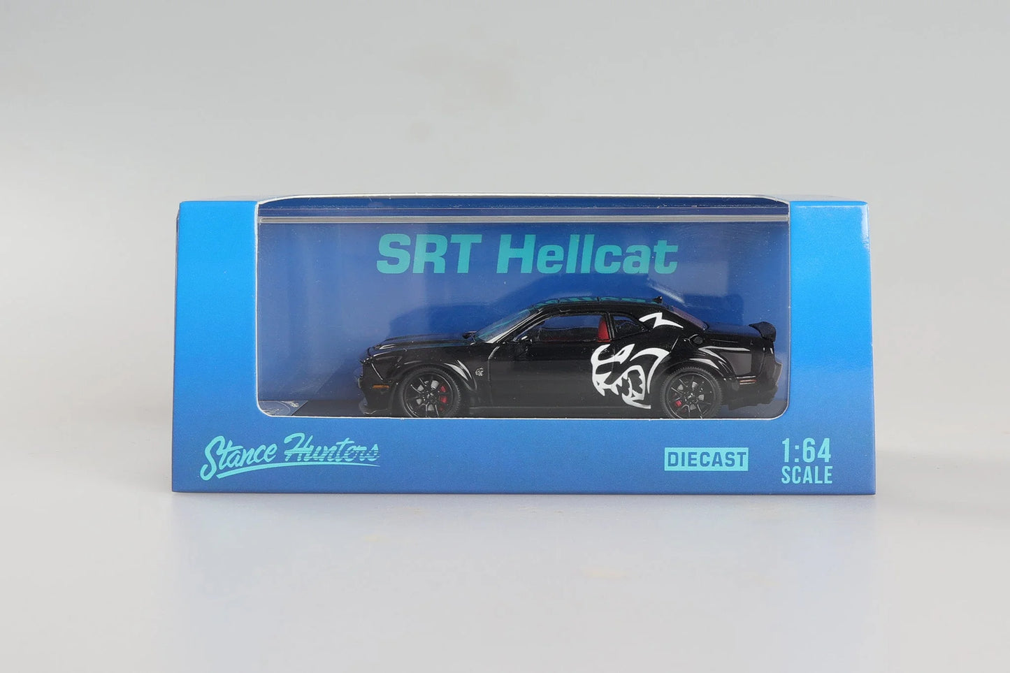 Stance Hunters SH 1/64 - Dodge SRT Hellcat diecast model - Pearl Black with demon livery