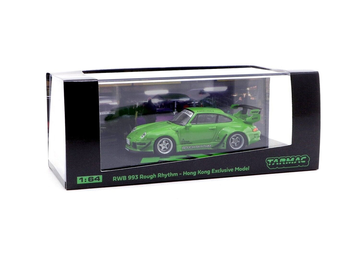 Tarmac Works 1/64 RWB 993 Rough Rhythm Green Hong Kong Exclusive