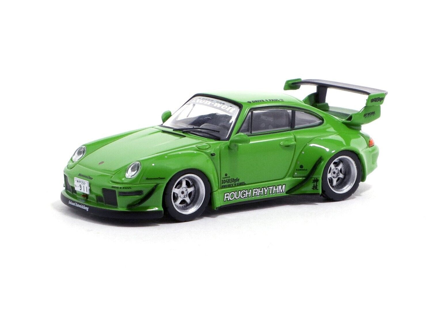 Tarmac Works 1/64 RWB 993 Rough Rhythm Green Hong Kong Exclusive
