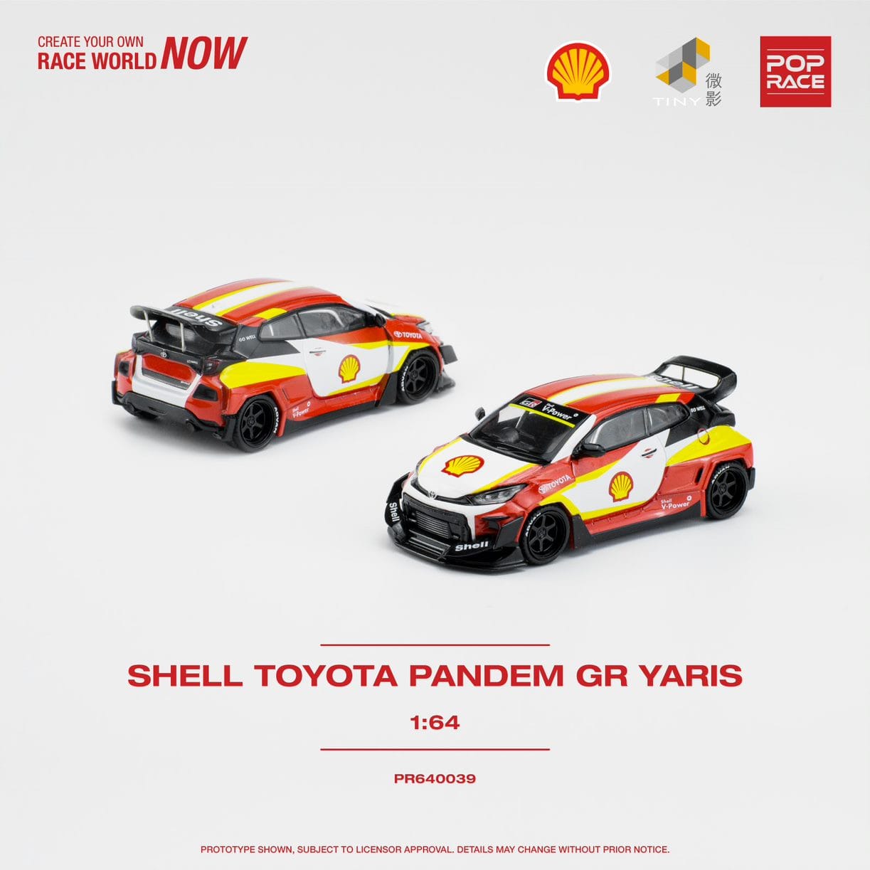 POPRACE 1/64 SHELL TOYOTA PANDEM GR YARIS PR640039
