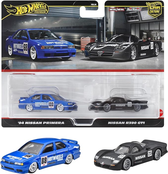 Hot Wheels HRR74 Premium 2 Pack Nissan R390 GT1 / '94 Nissan Primera