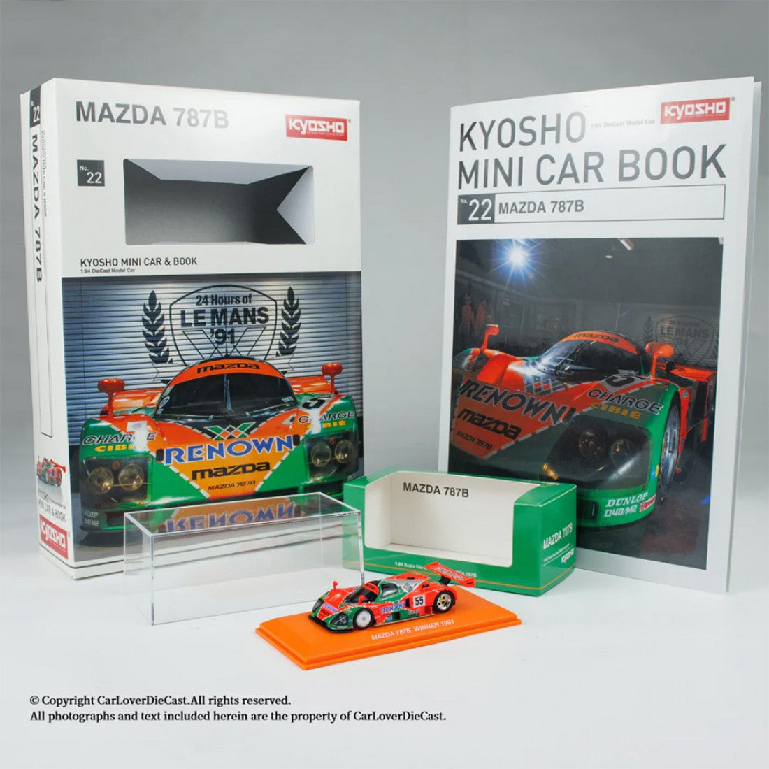 Kyosho 1/64 Mazda 787B #55 24 HEURES DU MANS 1991 Mini Car Book No.22