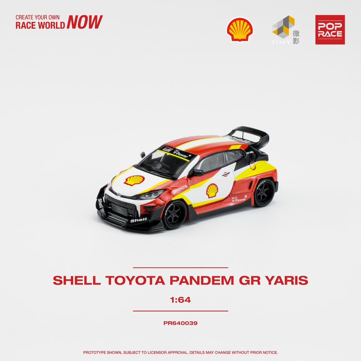 POPRACE 1/64 SHELL TOYOTA PANDEM GR YARIS PR640039