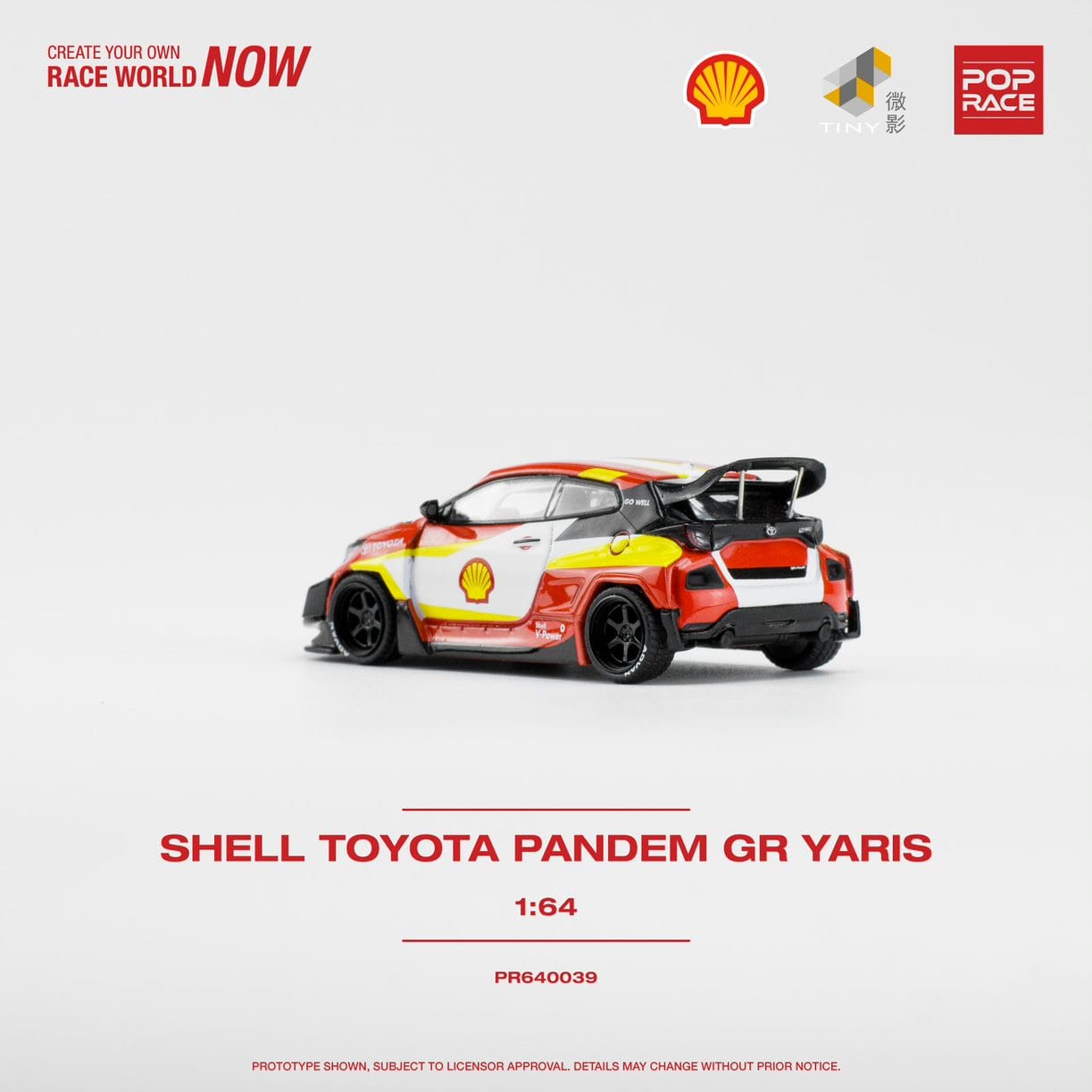 POPRACE 1/64 SHELL TOYOTA PANDEM GR YARIS PR640039