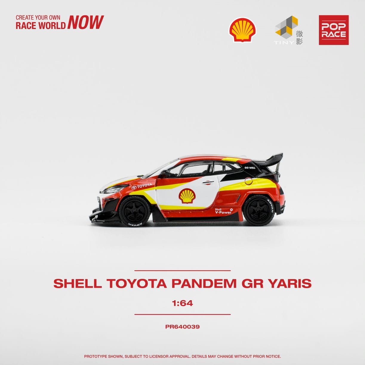 POPRACE 1/64 SHELL TOYOTA PANDEM GR YARIS PR640039