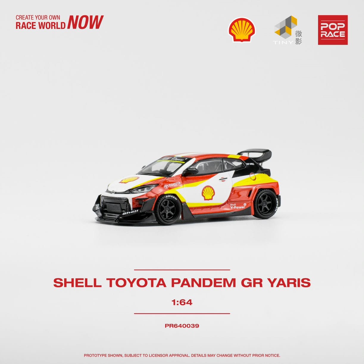 POPRACE 1/64 SHELL TOYOTA PANDEM GR YARIS PR640039