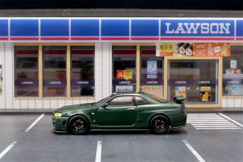 Motorhelix MH 1/64 Nissan Skyline GT-R, R34 Nismo Z-Tune A) Dark Green Color M63421