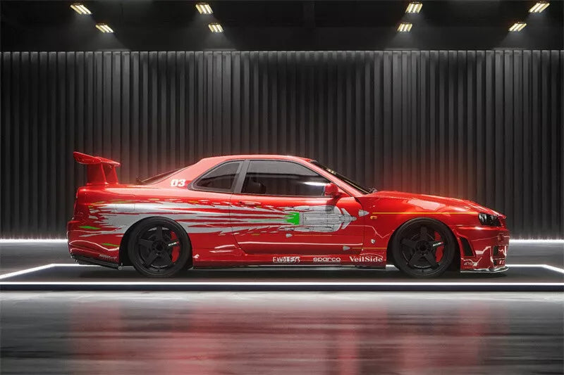 Fast Speed 1/64 Nissan Skyline GT-R R34 5th generation BNR34 - FNF Red