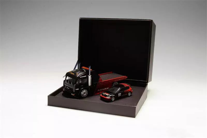 Street Weapon 1/64 KamaZ Advan Sports Flatbed Tow Truck Model