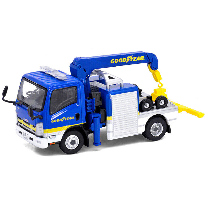 Tiny 1/64 Isuzu N Series Tow Truck with Crane Good Year City Diecast Scale Model