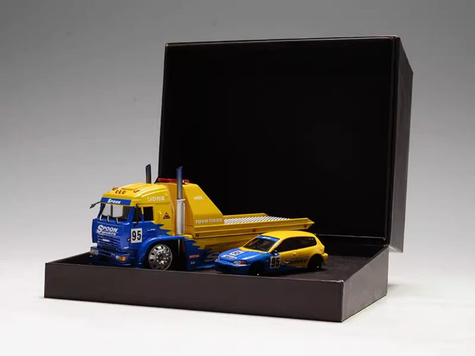 Street Weapon 1/64 KamaZ Spoon Sports Flatbed Tow Truck Model