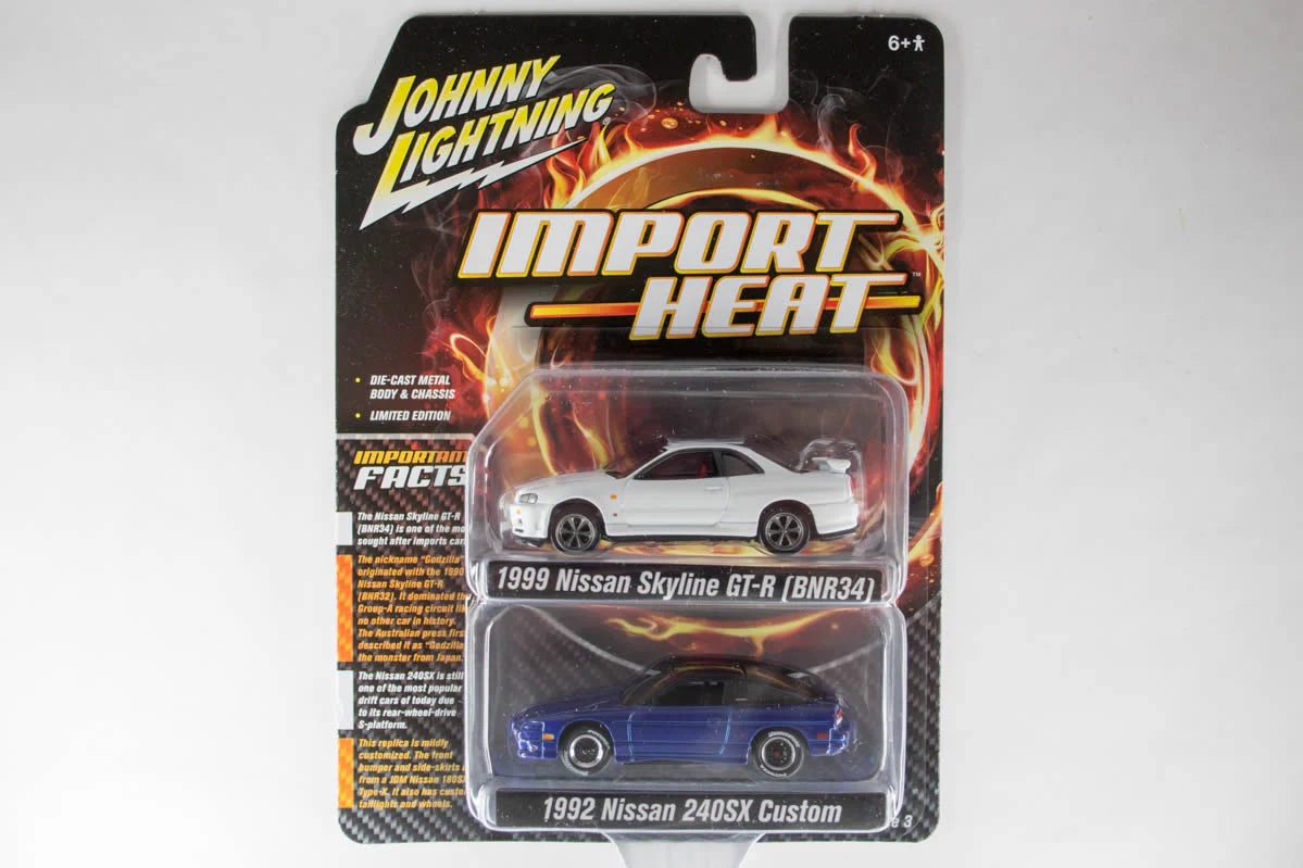 2018 JOHNNY LIGHTNING 2 CAR PACK IMPORT HEAT NISSAN 99
