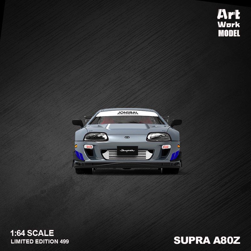 ARTWORK 1/64 TOYOTA SUPRA JZA80 SILVER/BLUE WITH FIGURINE