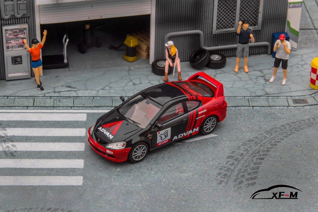 XF Model 1/64 Honda Integra (DC5) 4th Gen in No Good Racing Advan Livery