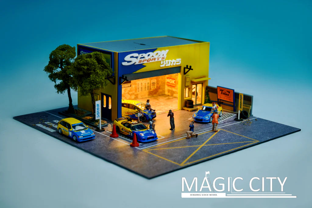 Magic City 1:64 Diorama Spoon Tuner Set Spoon Garage - 110041