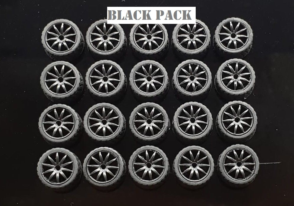 GARAGE 64 RUBBER WHEELS ** 10 SPOKE ** 1:64 SCALE