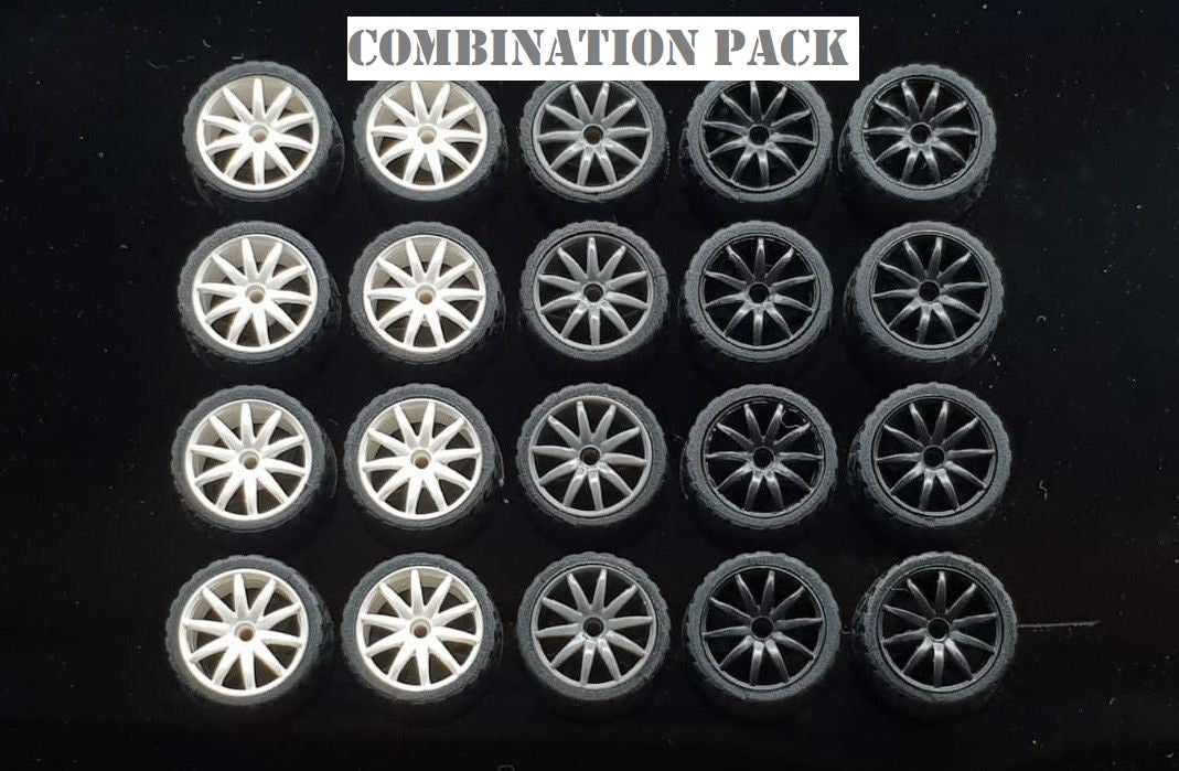 GARAGE 64 RUBBER WHEELS ** 10 SPOKE ** 1:64 SCALE