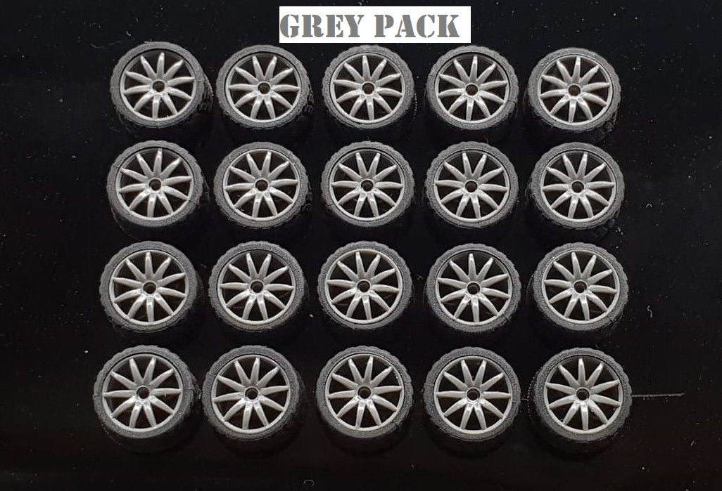 GARAGE 64 RUBBER WHEELS ** 10 SPOKE ** 1:64 SCALE