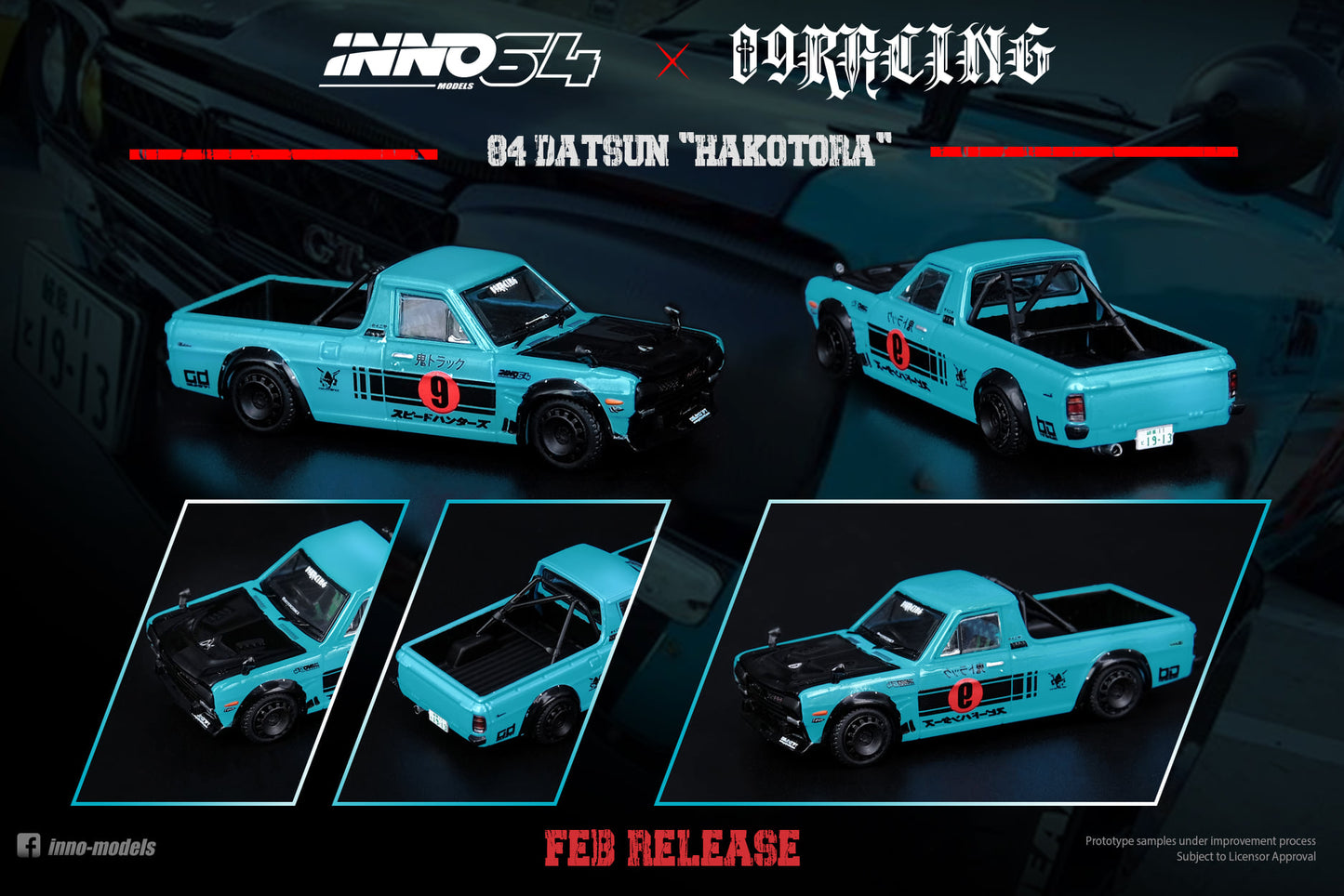 INNO 64 1/64 DATSUN HAKOTORA (09 RACING) DECEPCIONEZ