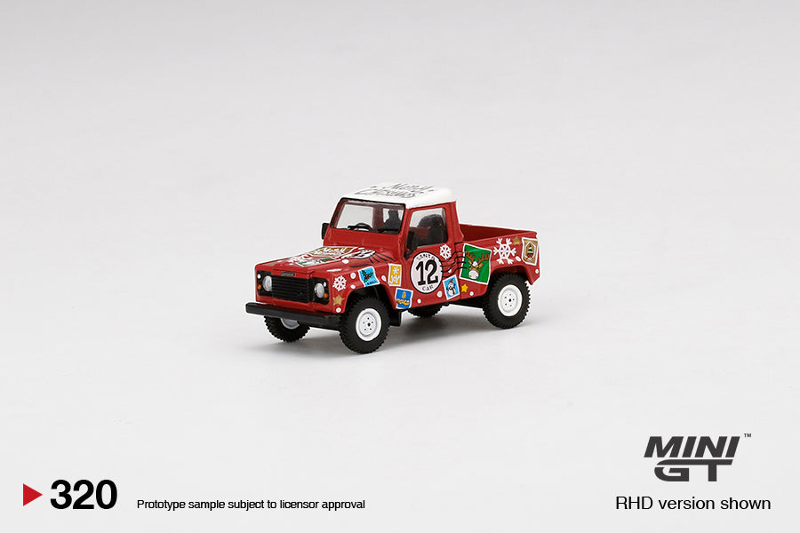 MINI GT #320 1/64 Land Rover Defender 90 Pickup - 2021 Christmas Edition