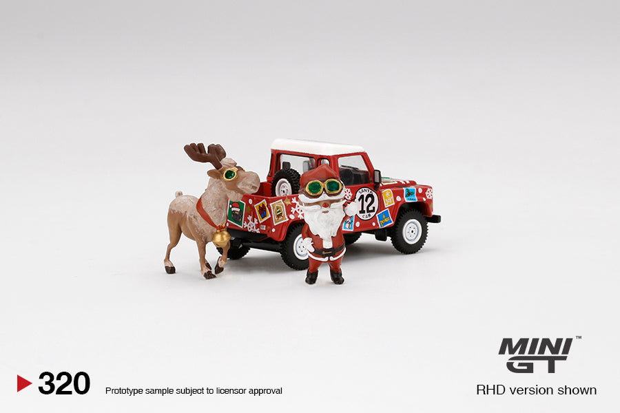 MINI GT #320 1/64 Land Rover Defender 90 Pickup - 2021 Christmas Edition