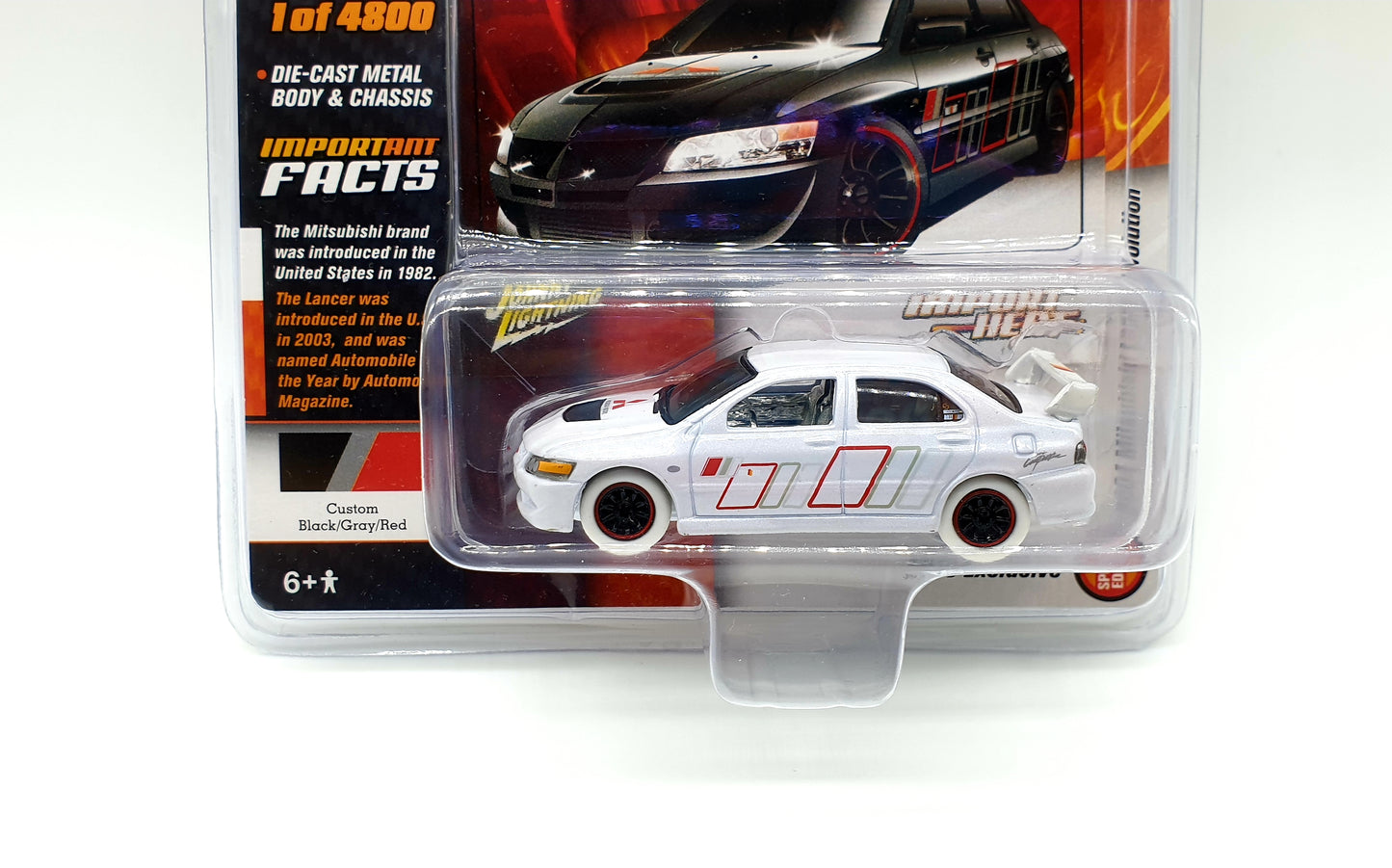 Johnny Lightning X Mijo Exclusive 2004 Mitsubishi Lancer Evolution ⭐ White Lightning Chase ⭐