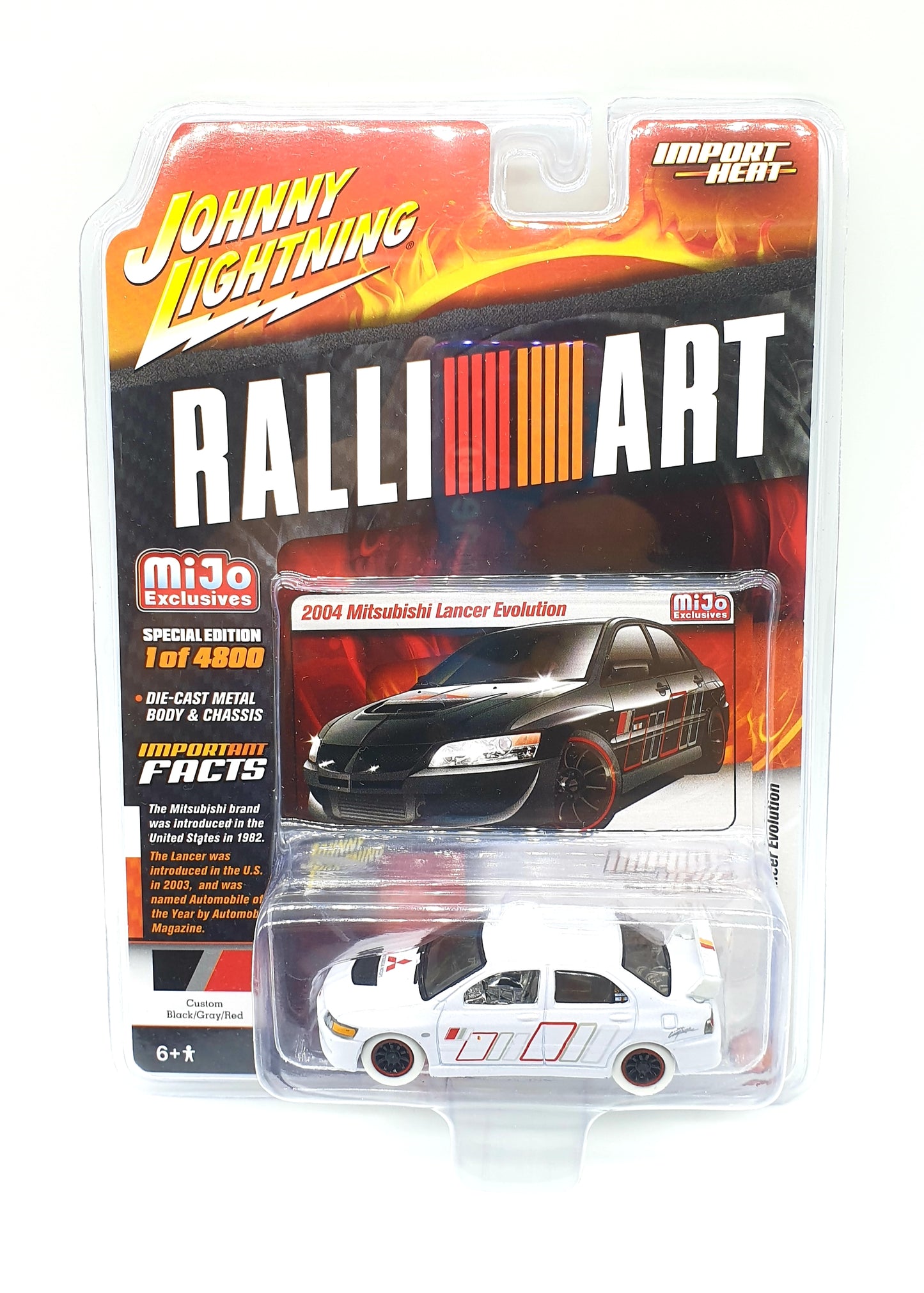 Johnny Lightning X Mijo Exclusive 2004 Mitsubishi Lancer Evolution ⭐ White Lightning Chase ⭐