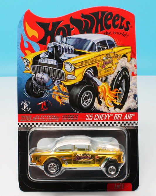 HOT WHEELS '55 CHEVY BEL AIR GASSER " DIRTY BLONDE " RLC SELECTION CAR