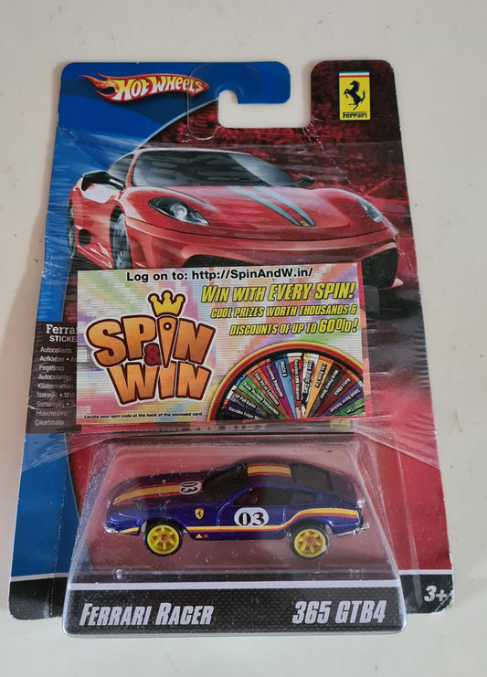 HOT WHEELS FERRARI RACER 365 GTB4 BLUE 1/64