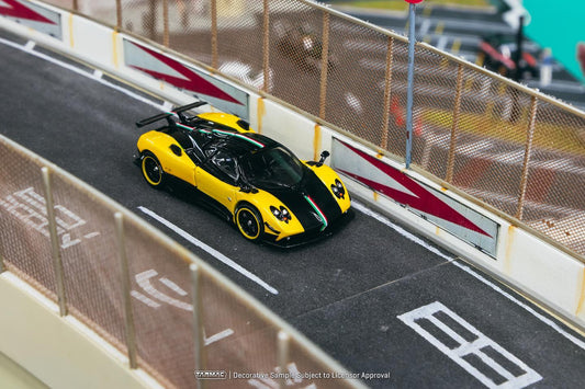 TARMAC WORKS 1/64 PAGANI ZONDA CINQUE GIALLO LIMONE - GLOBAL64 *WITH CONTAINER*
