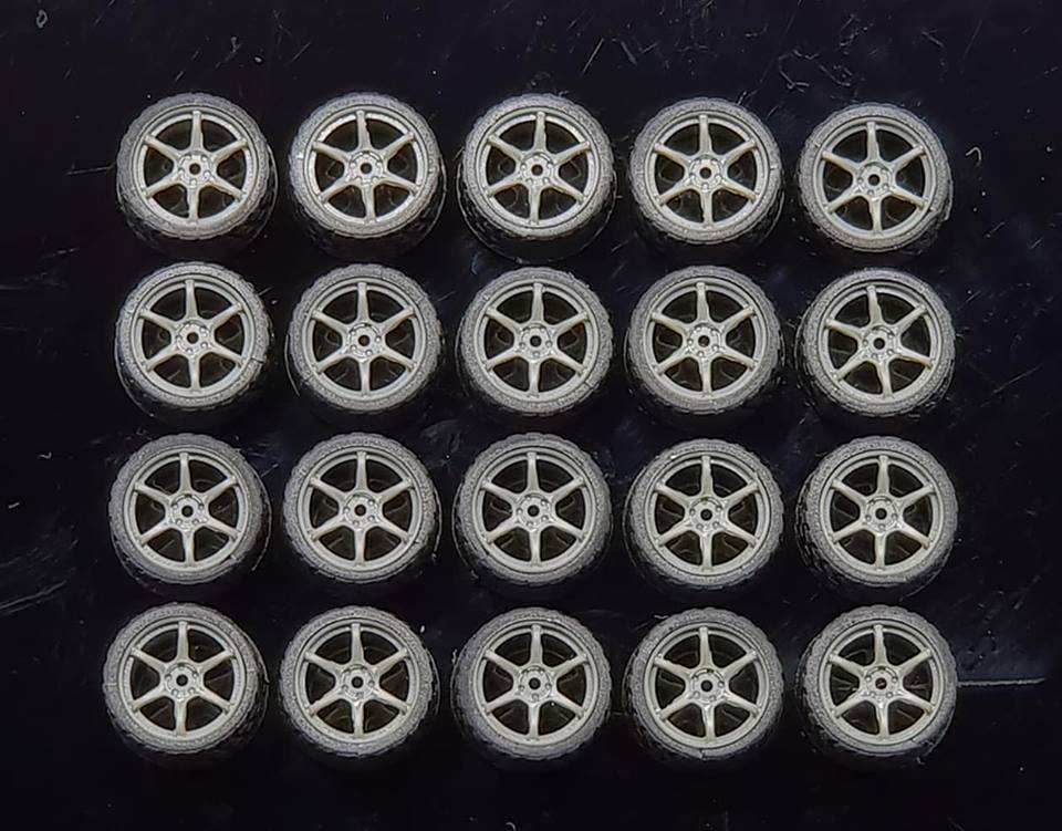 GARAGE 64 RUBBER WHEELS ** 6 Spoke ** 1:64 SCALE