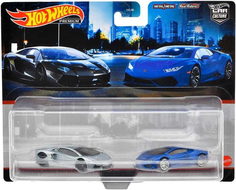 Hot Wheels HFF32 Premium 2 Pack, Lamborghini Aventador Coupe / Lamborghini Uracan LP 610-4