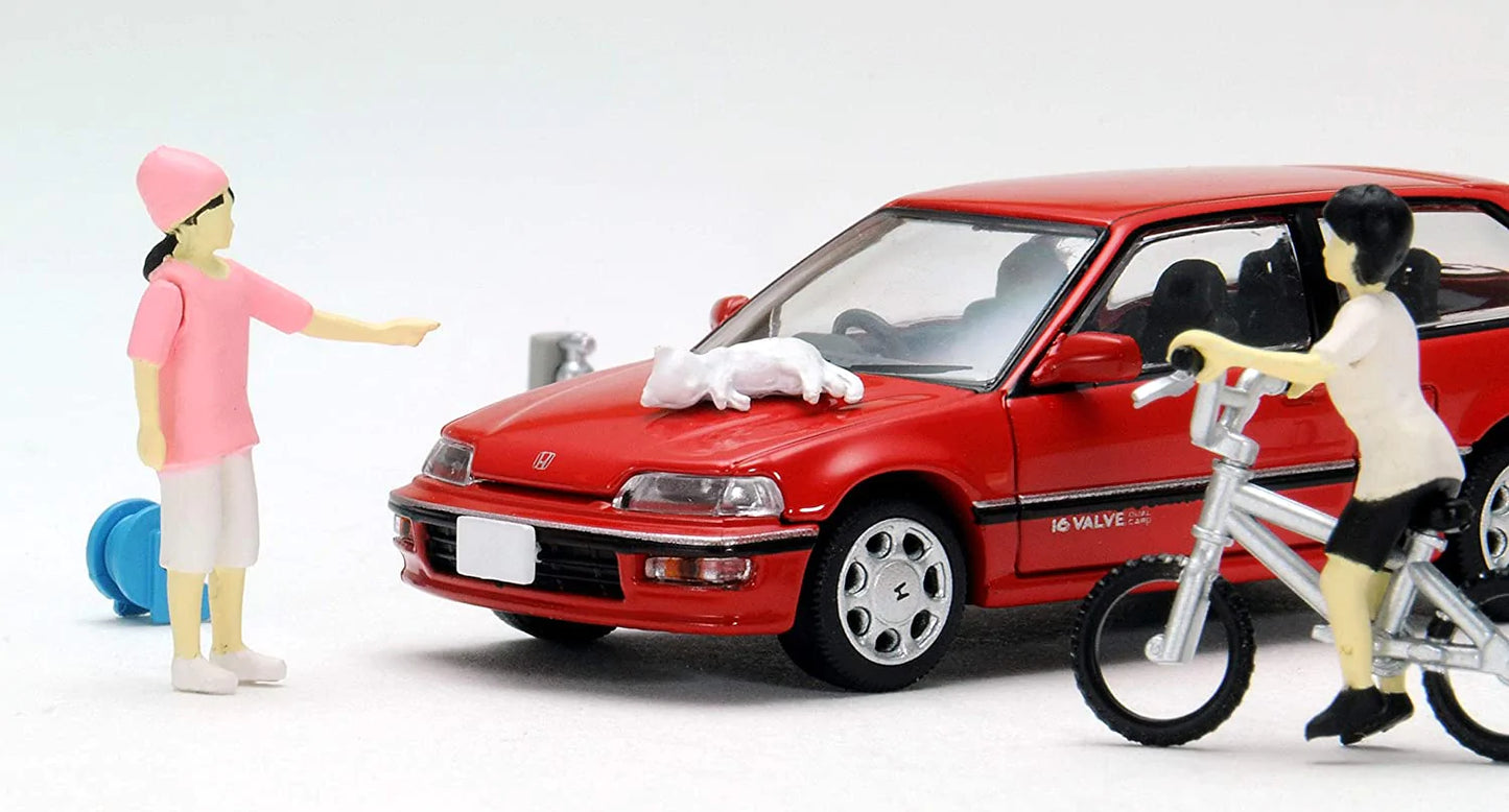 DioColle 64 1/64#Car Snap 02a Car Wash (TLV-NEO Honda Civic 25XT Exclusive Color Included) Accessory & Complete Mini Car Set